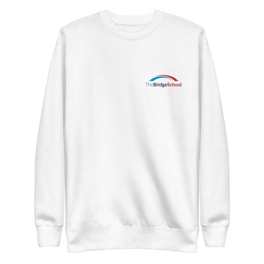 The Bridge School White Unisex Premium Sweatshirt